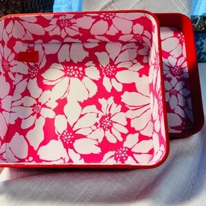 Estee Lauder Pink and White Floral Box